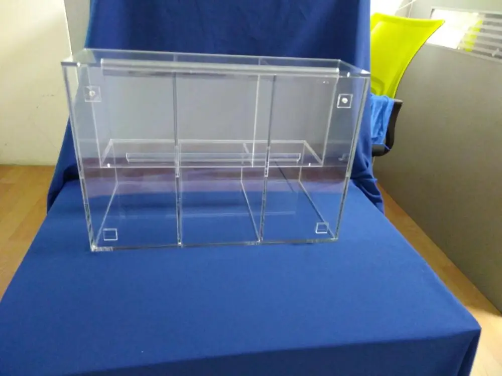 Wall Mounted Clear Acrylic Topping Dispenser With 3 Compartments,Finger