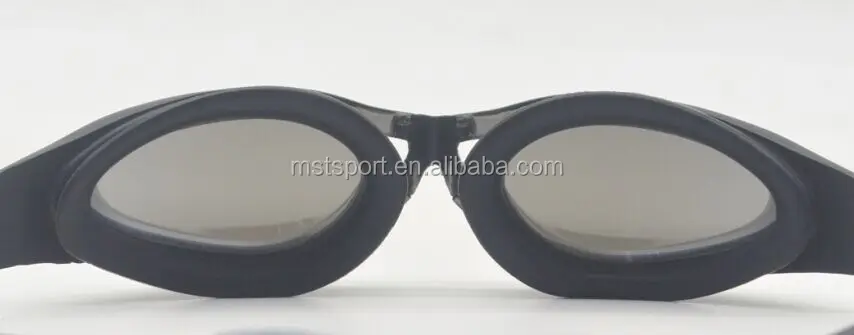 Black color cool design anti fog mirror coated  swimming goggle adult silicone swimming goggles