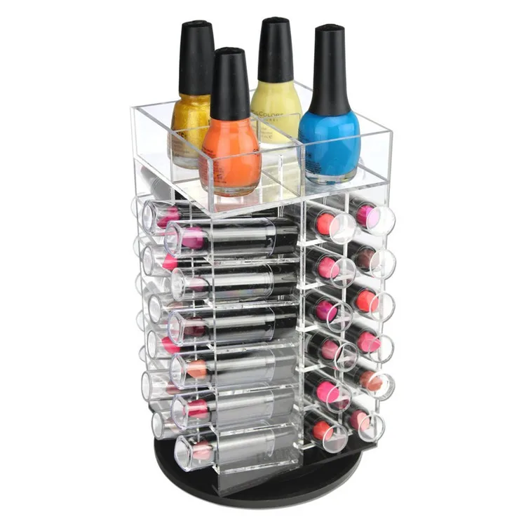 Custom Clear Acrylic Opi Nail Polish Cosmetic Organizer With Lid,12