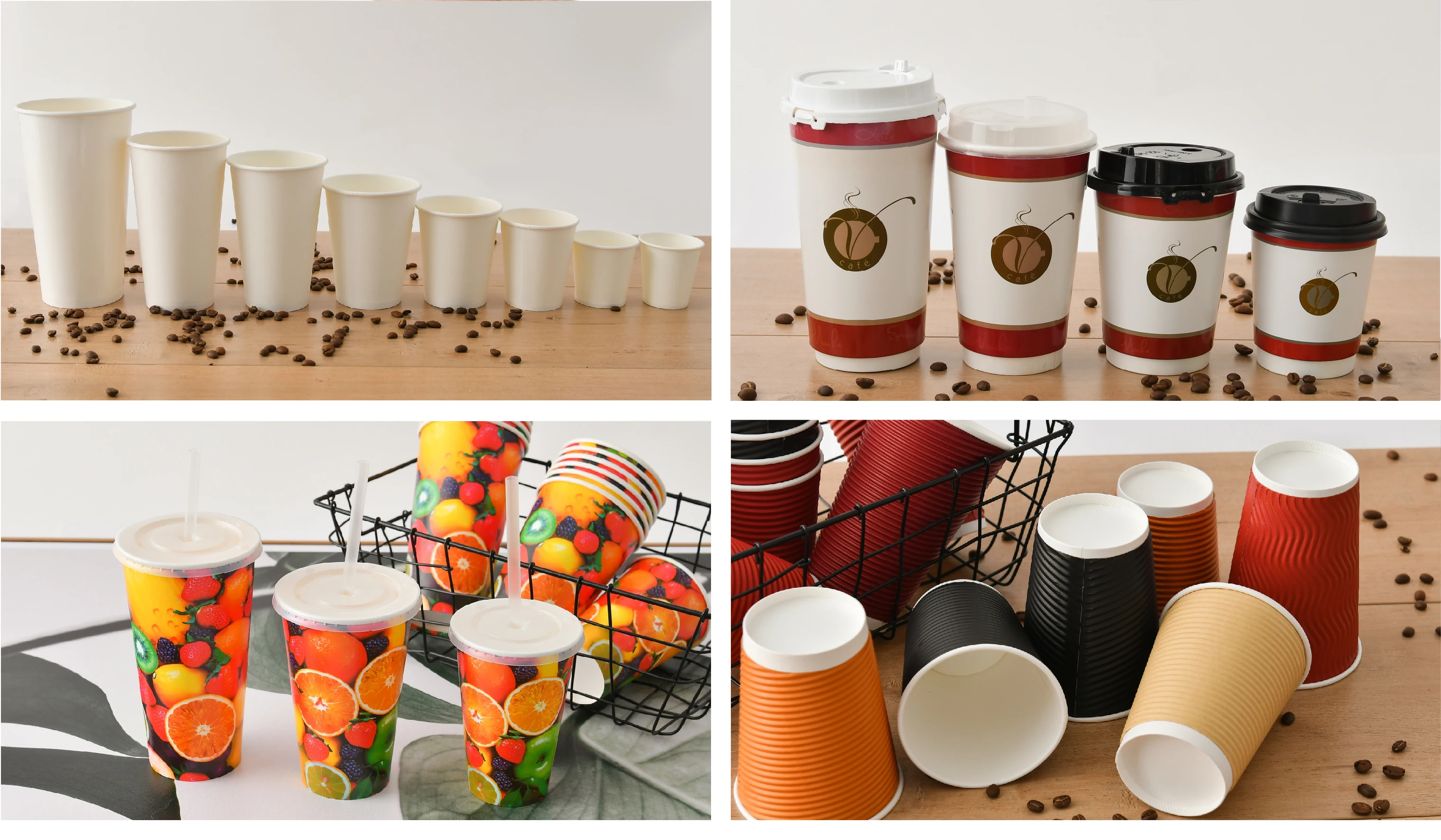 Customized Disposable Paper Cup Coffee Wholesale Kraft Coffee Paper