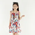 4 8 years old girls Bohemian dress 2016 summer fashion print vestidos fashion elegant condole belt