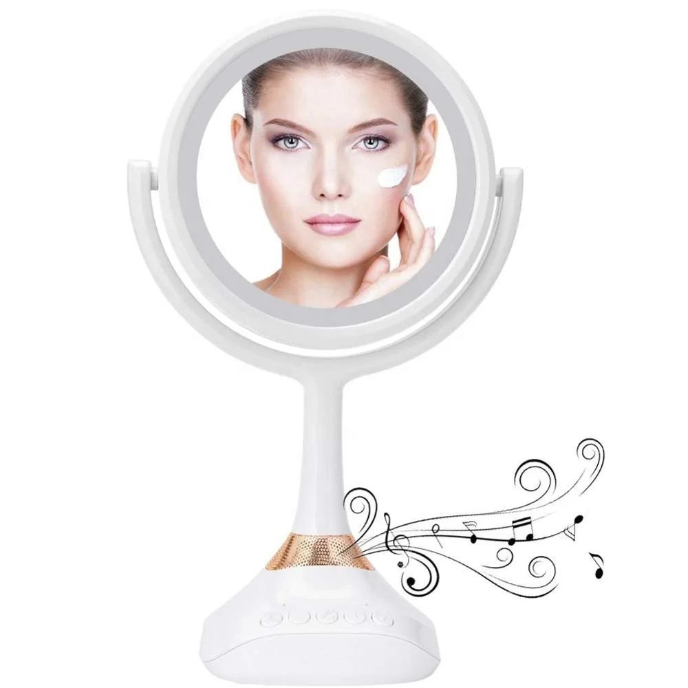 Home All-In-One Double Sided LED Makeup Vanity Mirror with Bright Light Up Hands-Free microphone Bluetooth speaker for walmart