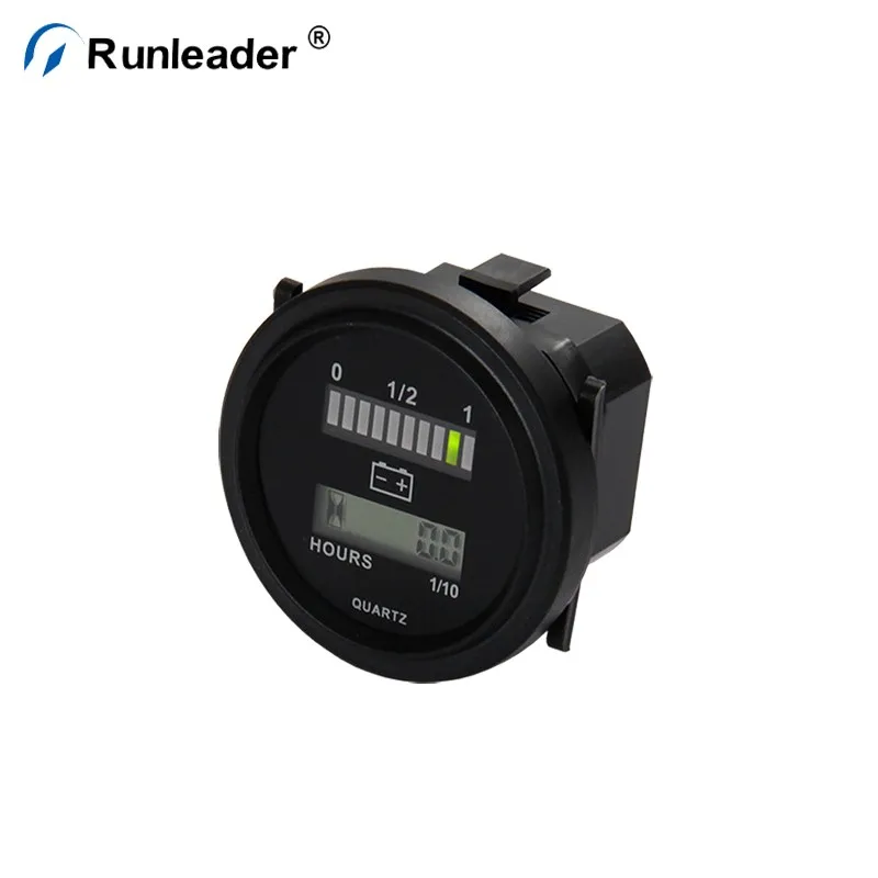 Runleader Battery Fuel Gauge Indicator With Hour Meter For Dc Powered