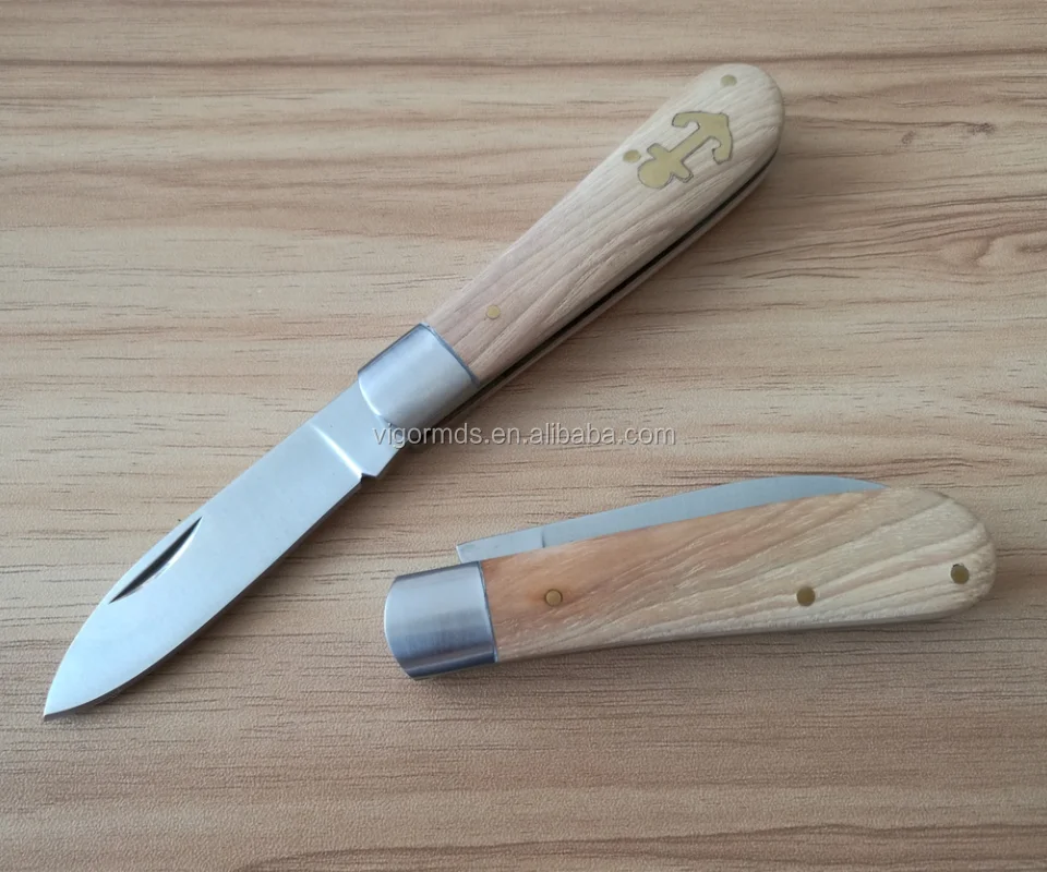 (pkgc1216) 3.5" Traditional Slip Joint Lock Wood Handle Folding Sailor