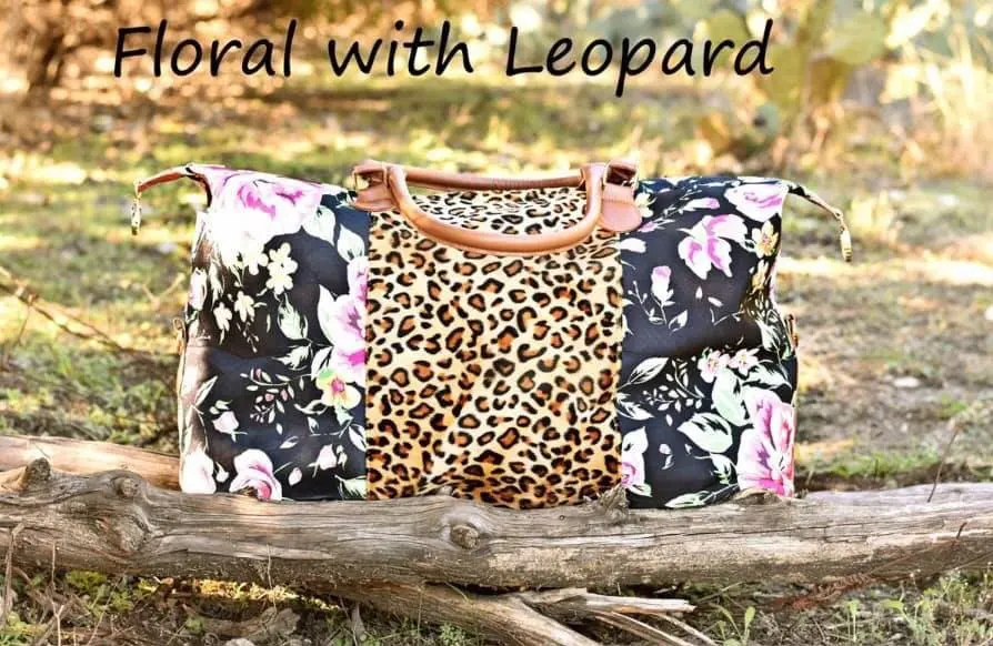 leopard monogram tote