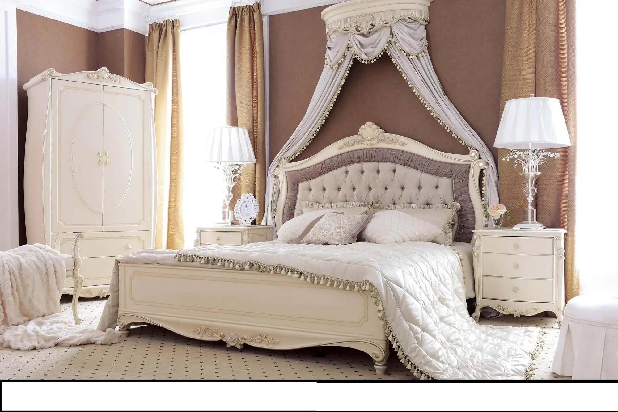 Gold Luxury Bedroom Set Antique Italian Style Bedroom Furniture - Buy