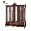 Cherry dining room furniture wine cabinets antique solid wood 4 glass doors wine cabinet