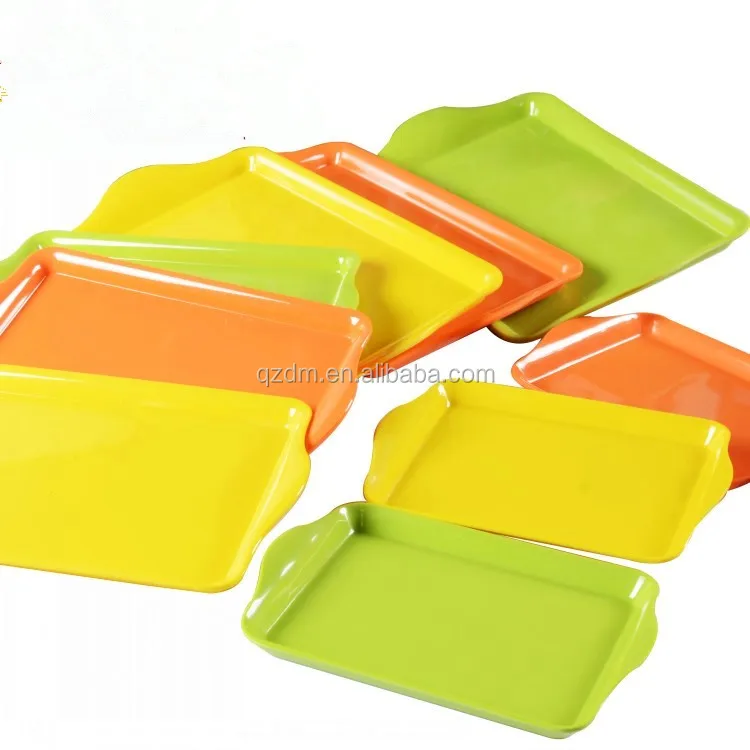 Colorful Melamine Kids Tray With 2 Handle 8 Inch