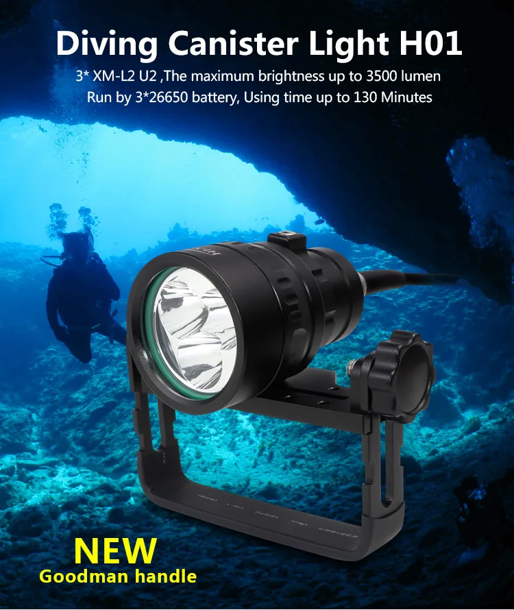 Technical Diving Most Powerful Canister Led Flashlight Torch Himax