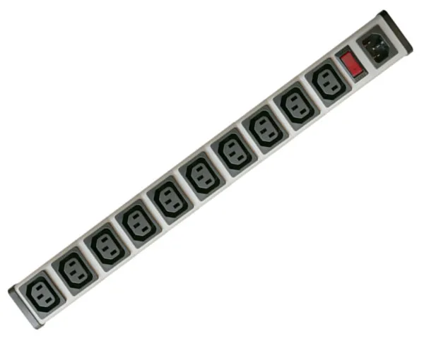 IEC 60320 C13 C14 PDU POWER STRIP Smart 10 Outlet Power Strip Bar For Network Cabinet , Multiple Electrical Outlets