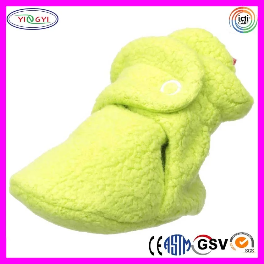 C442 Unisexbaby Newborn Fleece Bootie Socks Cozy Plush Green Snaps