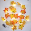 autumn thanksgiving day decorative light battery operated maple leaves led sting lighting