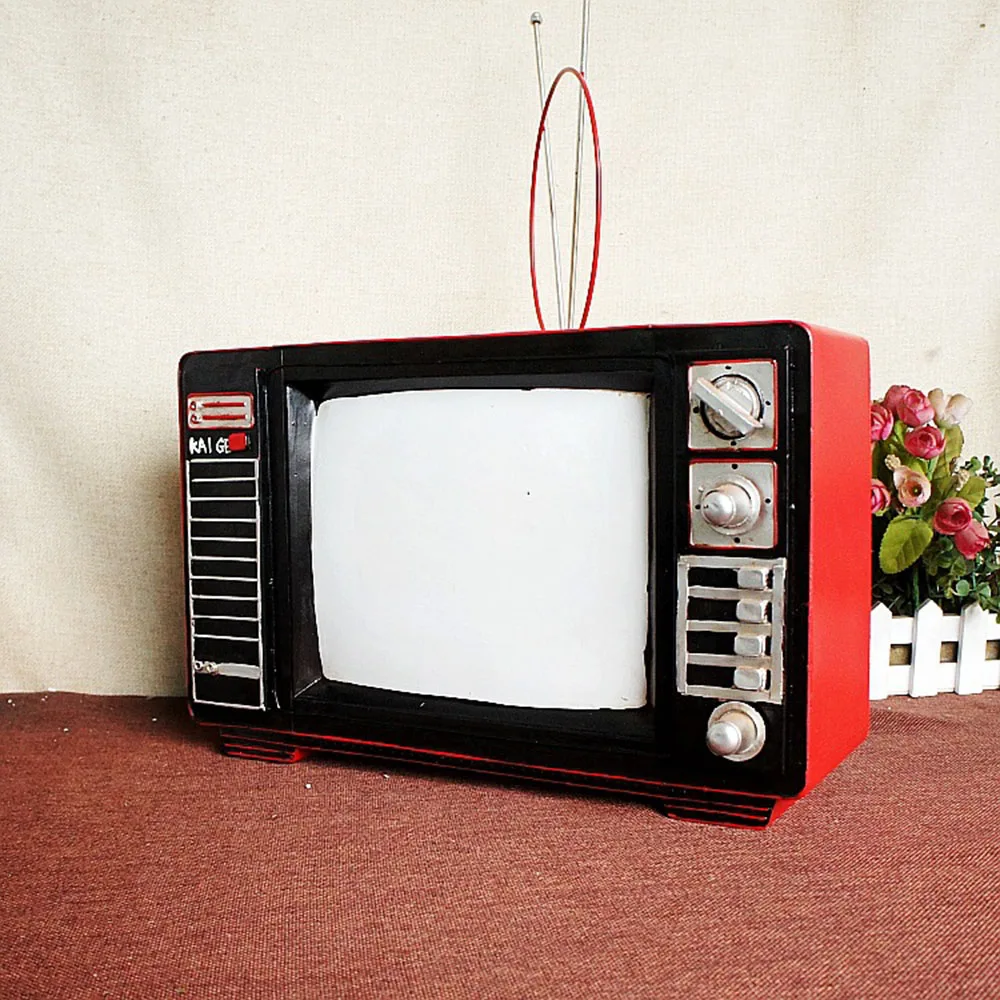 Handmade Photography Props Metal Gifts Craft Simple Retro Tv Set