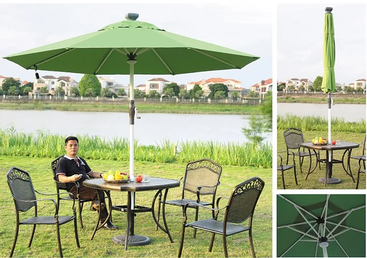 Patio Round Solar Led Remote Control Umbrella Buy Outdoor Umbrella
