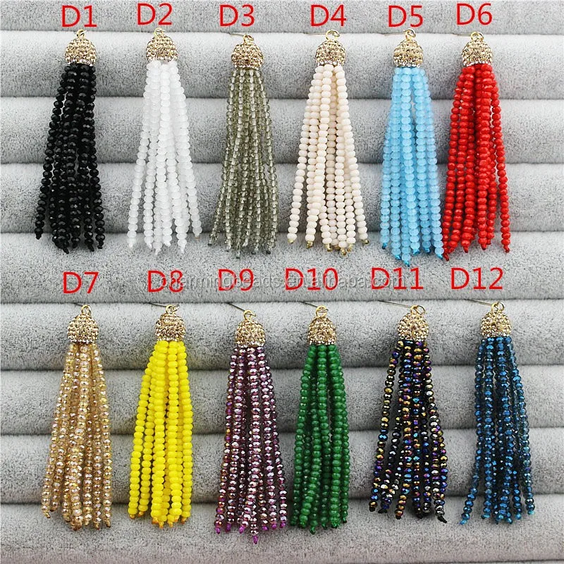 Multi Color Glass Beads Tassel Jewelrywholesale Handmade Beaded Tasselfashion Bohemia Beads 