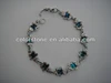 Paua shell teddy bear link bracelet,abalone shell teddy bear charm bracelet,Enamel Christmas Bear Hinged Bracelet