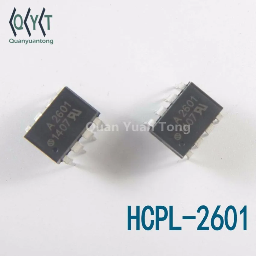 Lot of 4 HCPL2601 Hewlett-Packard Single Channel Optocoupler 10Mbps 50mA 8-PDIP