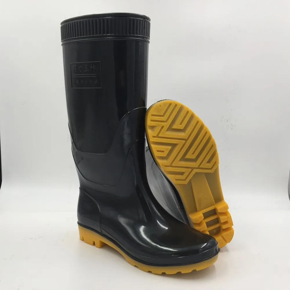 Hn306c Black Cheap Custom Car Wash Wellington Rain Boots For Men Pvc