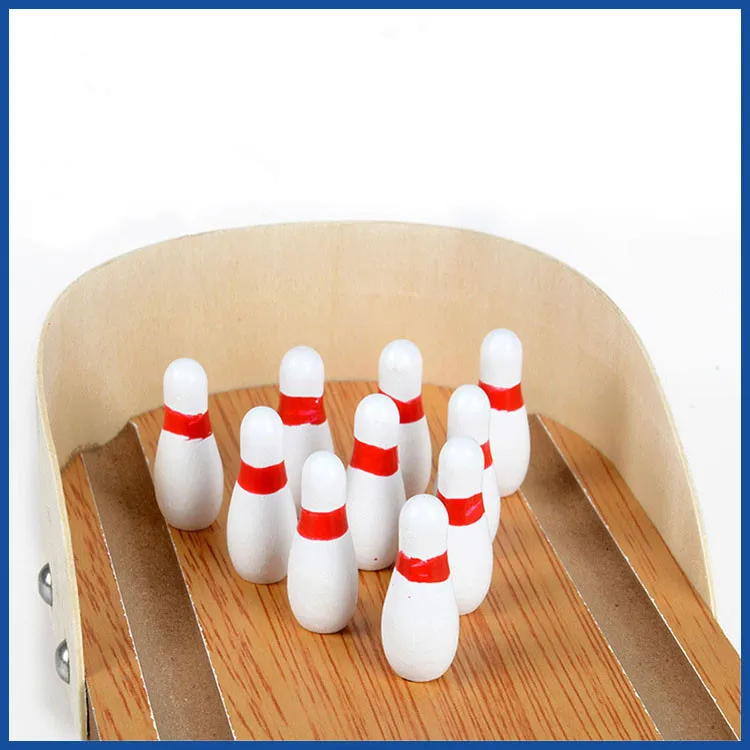 Wooden  Mini Bowling for Table Games and Educational Toys for Kids