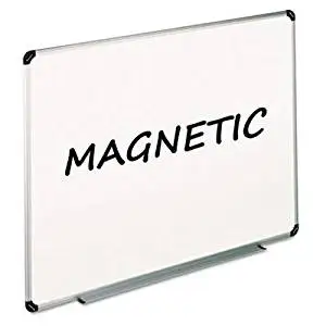 Magnetic Dry Erase Board, Melamine, 36 x 24, White, Aluminum/Plastic Frame, Sold as 1 Each