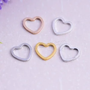 Wholesale more colors heart brass linking ring diy jewelry supplies