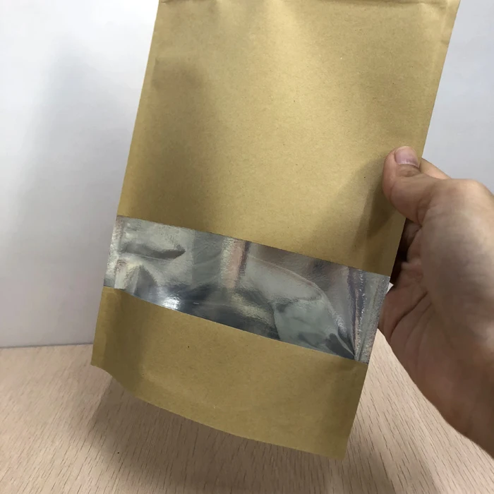Food Grade Kraft Paper Bags Lined Aluminum Foil Easy To Stall Quality