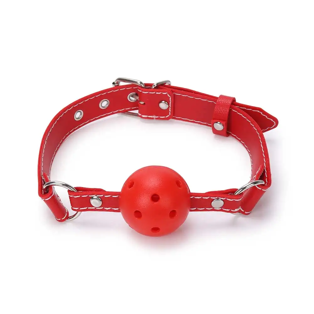 Wholesale Chinese Bondage Products Red Ball Gag For Female Leather Bdsm
