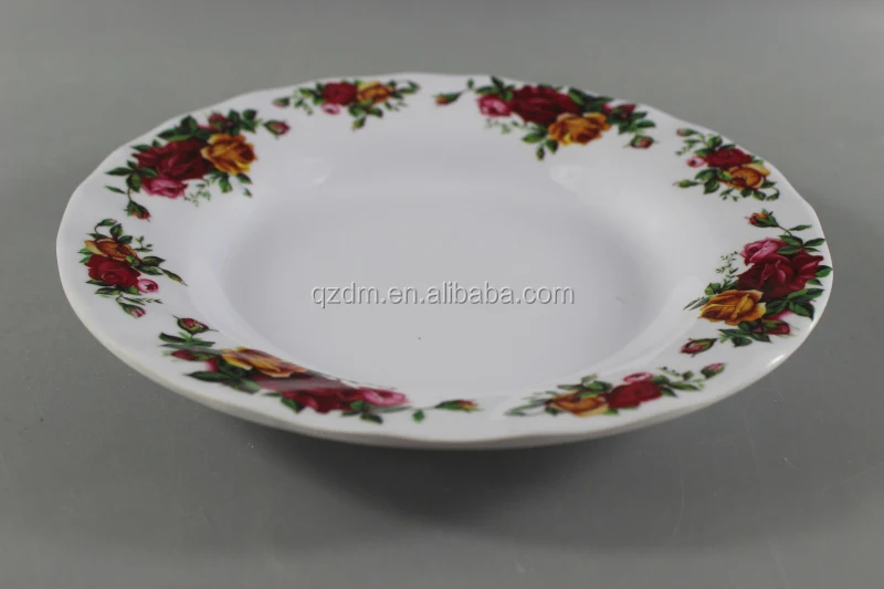 Flower Print Melamine Soup Dinner Pate 8inch