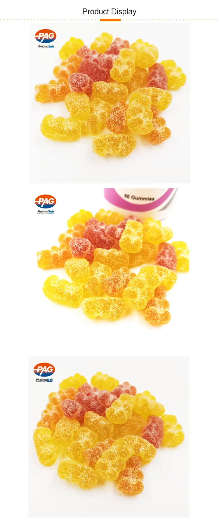 Customizable Color Shape Organic Multivitamin Pectin Chewable Gummy