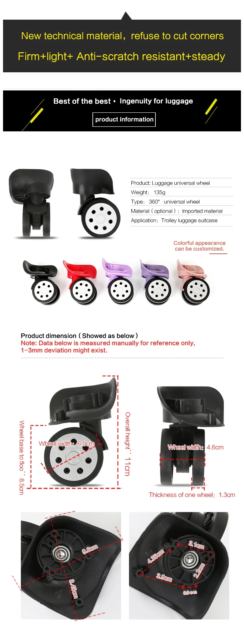 eminent suitcase replacement wheels