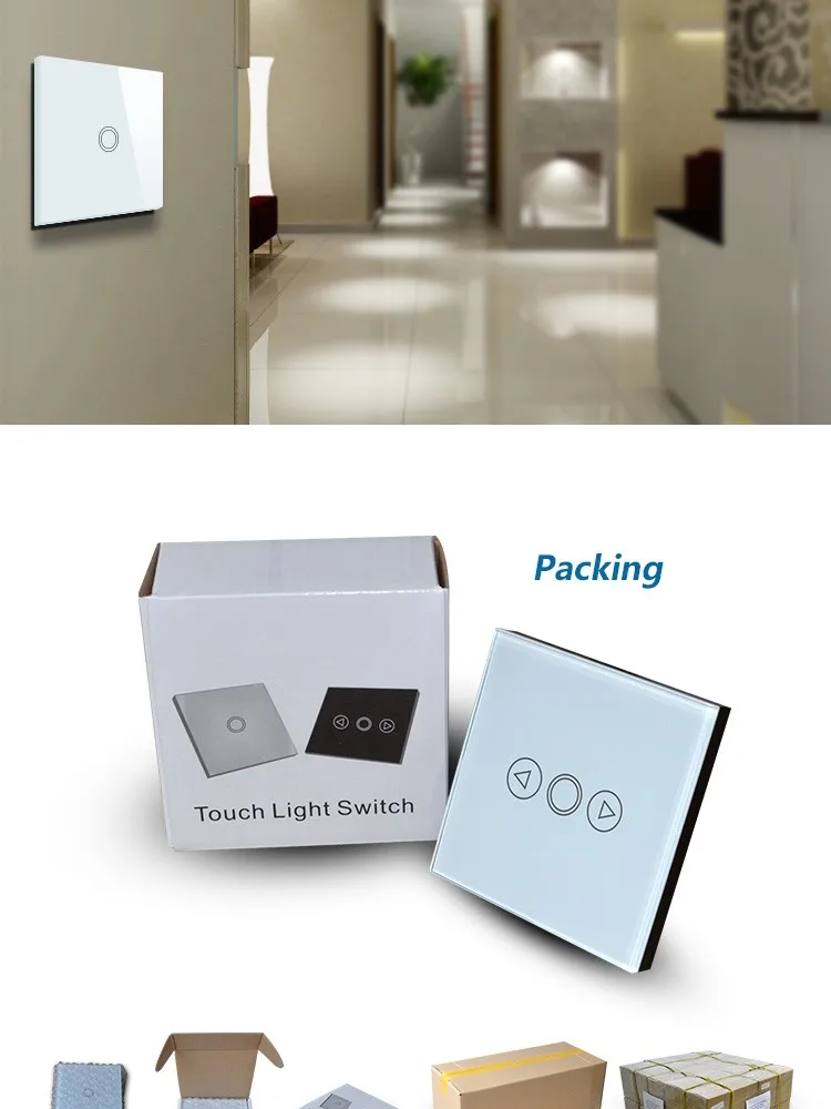 Weiwo High Quality Crystal Glass Panel Touch Switch Remote Control Rf