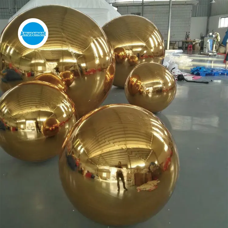 Hot Sale Decorations Giant Hanging Pvc Gold Inflatable Mirror Ball ...