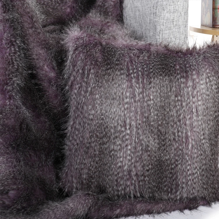 Soft Cuddly Brown Real Fauxl Peacock Fur Cushion Cover For Bed