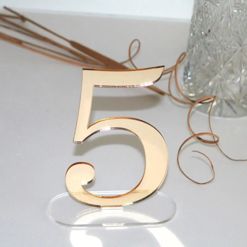 Gold Acrylic Wedding Table Number Wedding Reception Laser Cut Acrylic