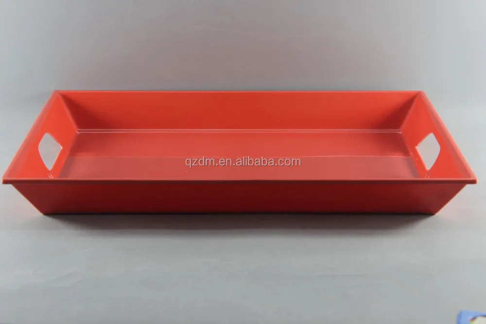 20"Melamine Tray With Handle , Red Tray