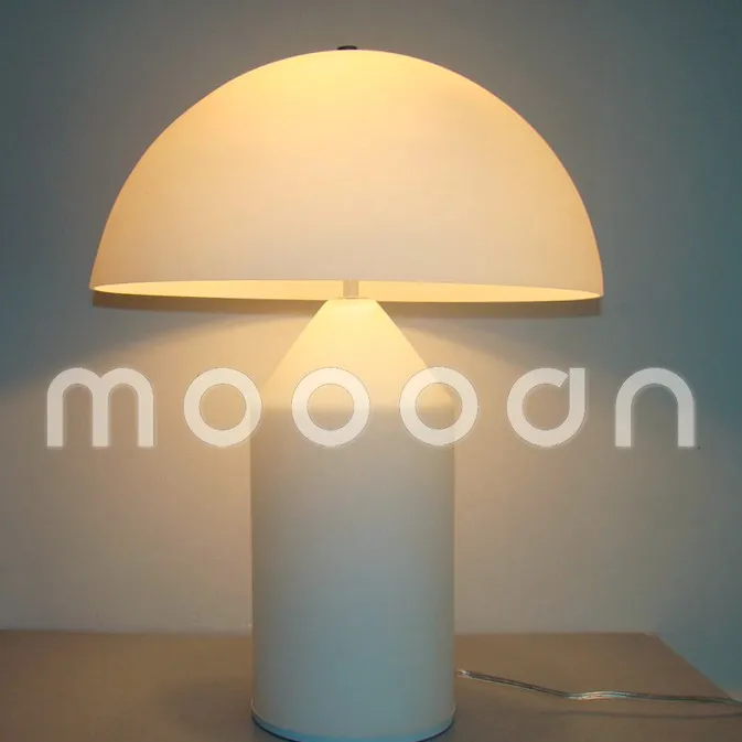 Modern Blow Milk White Glass Mushroom Energy Saving Led Desk Lamp for Hotel Made in China