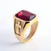2019 New Arrival Vintage Big Gold Ruby Ring Designs For Men