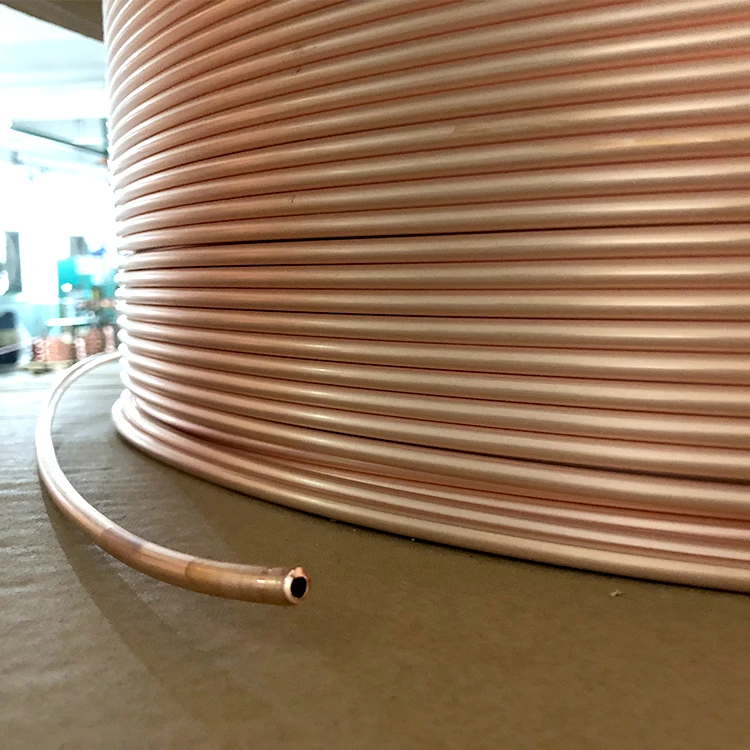 1.5M Length 2mm Dia Copper Tone Refrigeration Capillary Pipe Tubing Coil