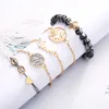 5pcs/set Creative World Map Turtle Love Heart Infinity Charm Bracelet Set For Women Men Multilayer Boho Bohemian Fashion Jewelry