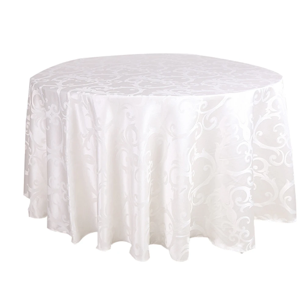 tt09151 提花白色优质圆形婚礼桌布