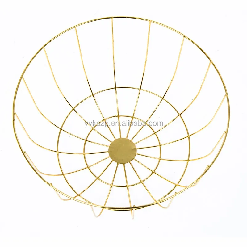 Golden Plated Small Decorative Wire Mesh Hanging Baskets For