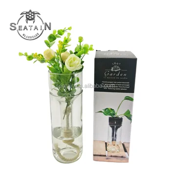 Unique Creative Wine Bottle Self Water Planter Garden Glassware - Buy