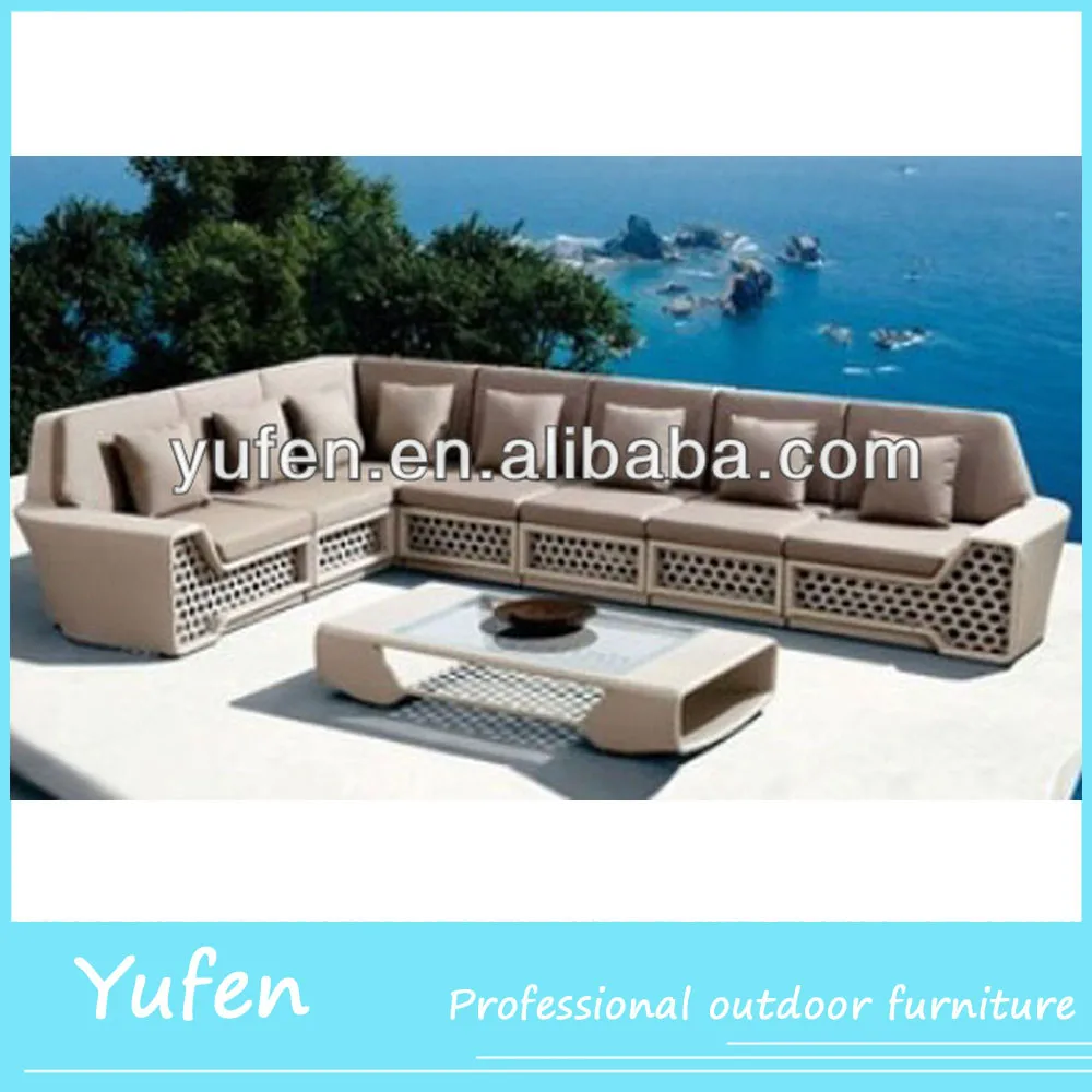 Weatherproof Outdoor Wicker Sectional Sofa I Shaped Weatherproof Outdoor Wicker Sectional