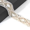 Handmade Gold Embroidery Cross Sequin Beaded Mesh Tape