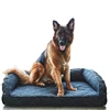 Pet beds accessories new products high quality quilting thick linen fabric orthopedic memory foam dog bed pet dog sofa