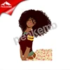 Printed canvas patch afro girl transfer iron on embroidery patches for custom clothing