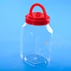 Custom Storage Coffee Candy Cookie Nut Packaging Pot Empty 1400ml 1.4L PET Food Container Oval Jar Plastic Clear