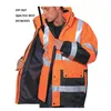 4 in 1 jacket High visibility reflective jacket workwear winter construction safety jacket