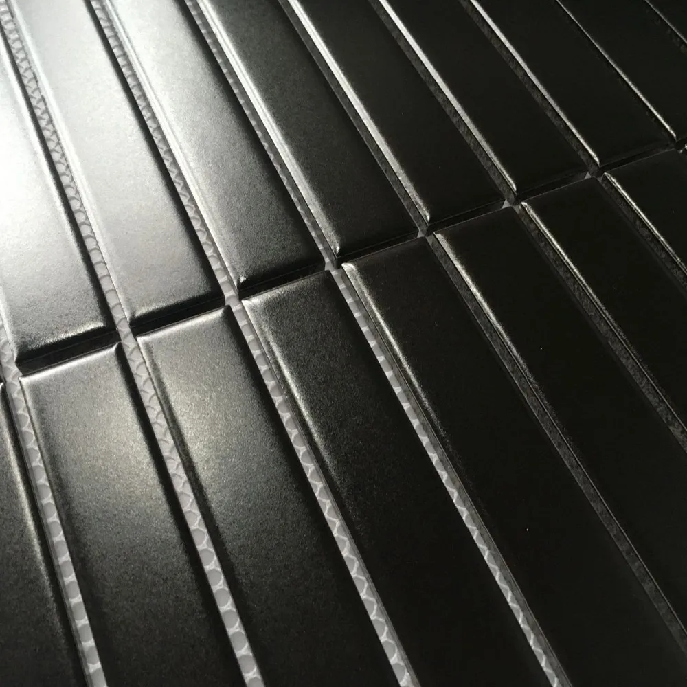 l & p 马赛克 sz011 黑色地带瓷砖马赛克内墙,backsplash