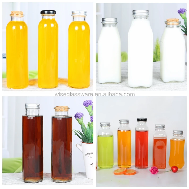 Cheap 250ml 8oz Waist Design Round Glass Bottle For Juice With Aluminum